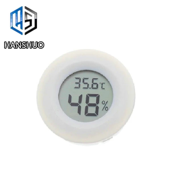 Мини-измеритель влажности гигрометр термометр круглый измеритель температуры зонд для аквариума морозильник холодильник с линией - Цвет: White