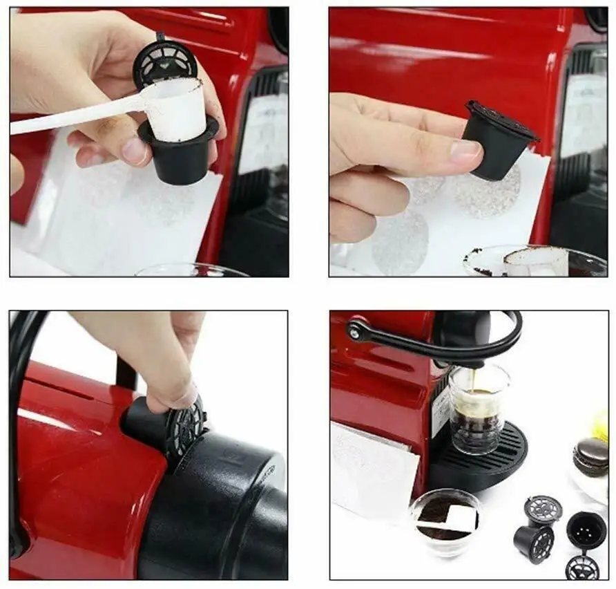 

3x Refillable Coffee Capsule Cup For Dolce Gusto Nescafe Reusable Filter Set Pod