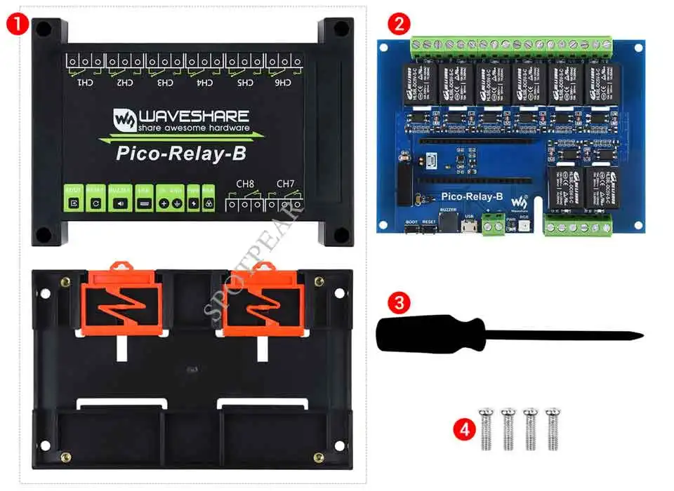 

Raspberry Pi Pico Relay Module Multi Protection Industrial 8-Channel Pico-Relay-B