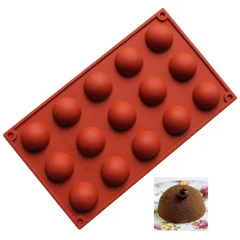

Silicone 15 Cavity Half Ball Mould DIY Chocolate Cupcake Cake Muffin Baking Mold Kitchen tool accessories Dropshipping #20