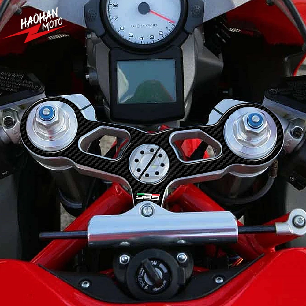 

3D Carbon-look Upper Triple Yoke Protector Tank Pad Case for Ducati 999 Models