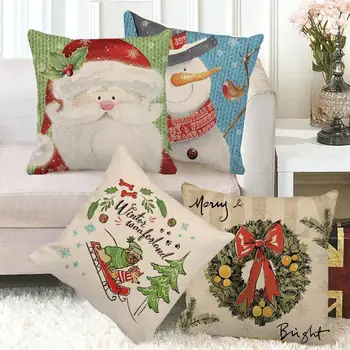 

FENGRISE 45x45cm Linen Merry Christmas Cover Cushion Christmas Decor for Home Happy New Year Decor 2020 Navidad Xmas Gift Natal