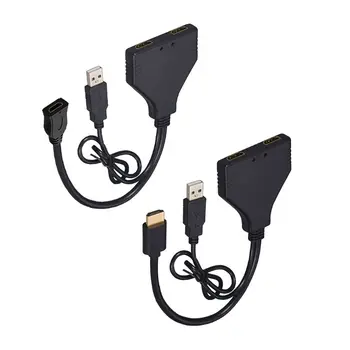 

HDMI to Dual HDMI 1 to 2 Way Splitter 4K Cable Adapter Converter for DVD/HDTV