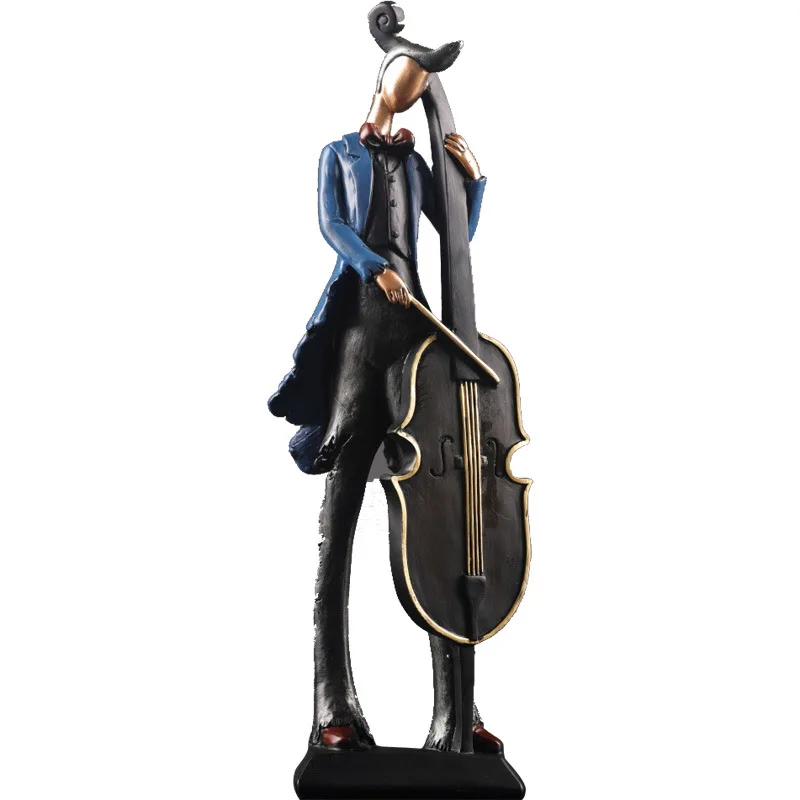 

Vintage Play An Instrument Band Decoration Art Character Model Statue Creativity Figurines For Interior Desk Accessories Crafts