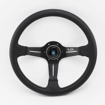 

ND Deep Dished Leather Steering Wheel 14inch 350mm Auto Racing Drifting Steering wheels Great Look