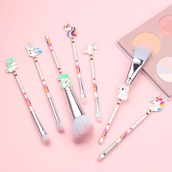 

New 7pcs Unique Design Unicorn Makeup Brushes Synthetic Hair Blush Brush Powder Brush Cosmetic Face Beauty Tools