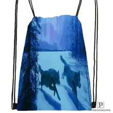 Custom wolf_moon_by_kyghost походная сумка на шнурке милый рюкзак для детей(черная спинка) 31x40 см#180611-03-107