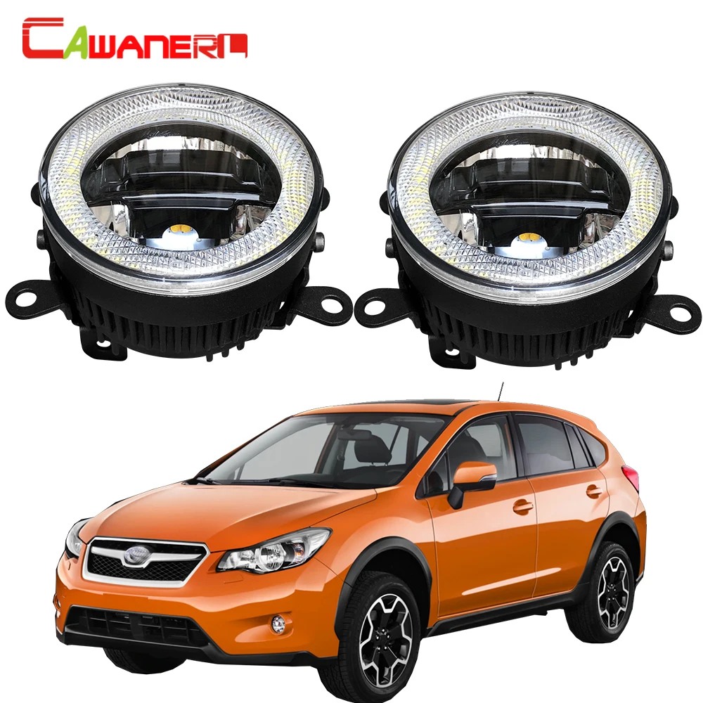 Cawanerl For Subaru XV 2013 2014 2015 2016 Car LED Bulb Front Fog Light + Daytime Running Lamp DRL Angel Eye 3000LM 12V | Автомобили и