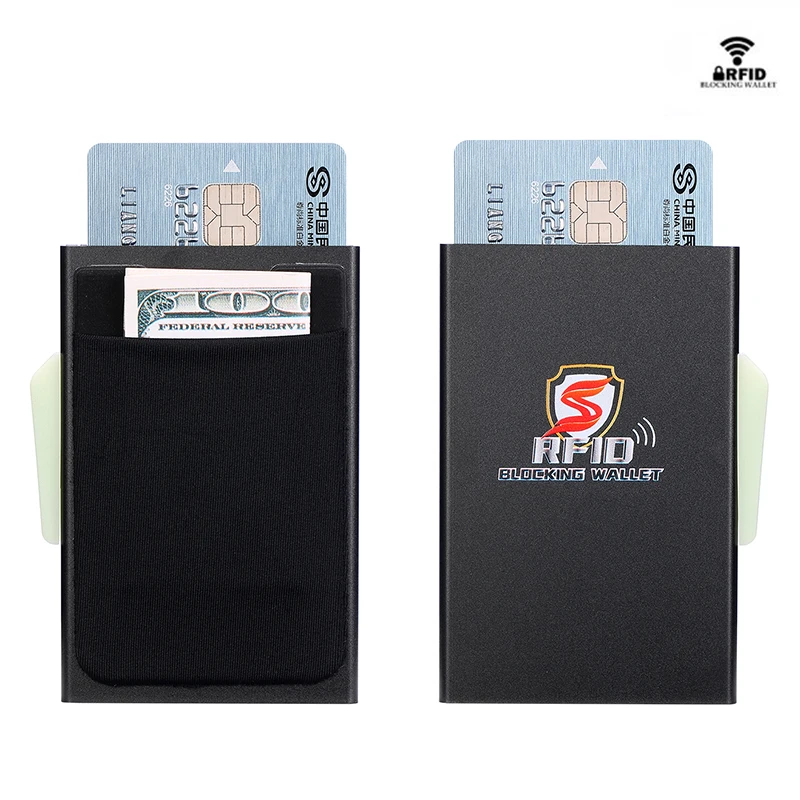 

2020 New RFID Men Mini Wallet Slim Purse Business Hot Credit Card Holder Men Multifunction Automatic Aluminium Box Cards Case