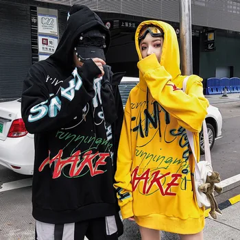 

Aolamegs Hoodies Men Hip Hop Style Men Pullover Colorful Oversize Hooded Cool Letter Print Sweatshirt Autumn Streetwear Couple