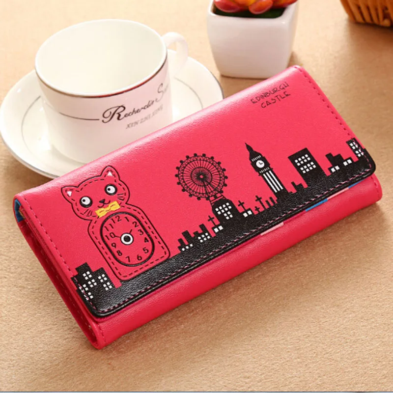

Korean Printing Cartoon Purse Clutches Phone Case 2019 New Large Purse Clutches with Phone Holder ID CARD Holder Purse Clutches