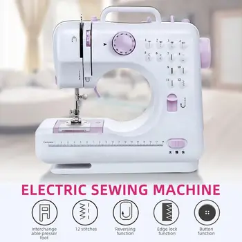 

Hand-Held Sewing Machine ABS Mini Small Purple White Portable Electric Electric Sewing Machine Sewing Machine Automatic