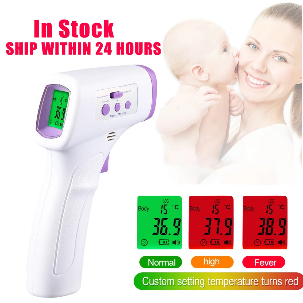 

In Stock Infrared Thermometer Non-Contact Fever Gun Forehead Thermometer Baby Adult Electronic LCD Temperature Measurement