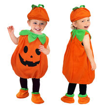 Pomarańczowa dynia na Halloween pluszowy kostium dla dzieci Unisex kostium Fancy Dress Set odzież na imprezę Cosplay akcesoria domowe tanie i dobre opinie CN (pochodzenie) NONE clothing Polyester