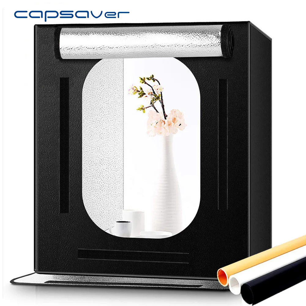 Портативный светодиодный лайтбокс capsaver F60 для фотостудии складной 60*60 см софтбокс фотосъемки тент продукта