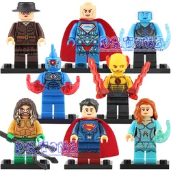 Одиночная Продажа Супер Герои фигурки чудо-женщина Аквамен Супермен флэш мера строительные блоки кирпичи игрушки для детей X0219