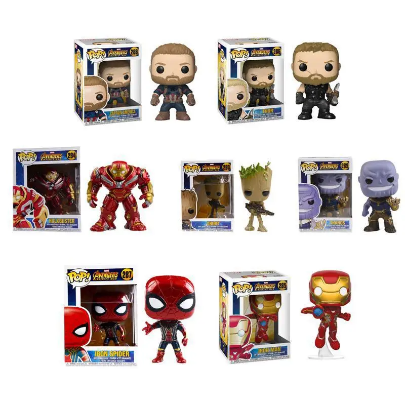 Диффузный YULAI Funko Pop Мстители 3 танос халкбастер шурин Капитан Америка Человек-паук Тор