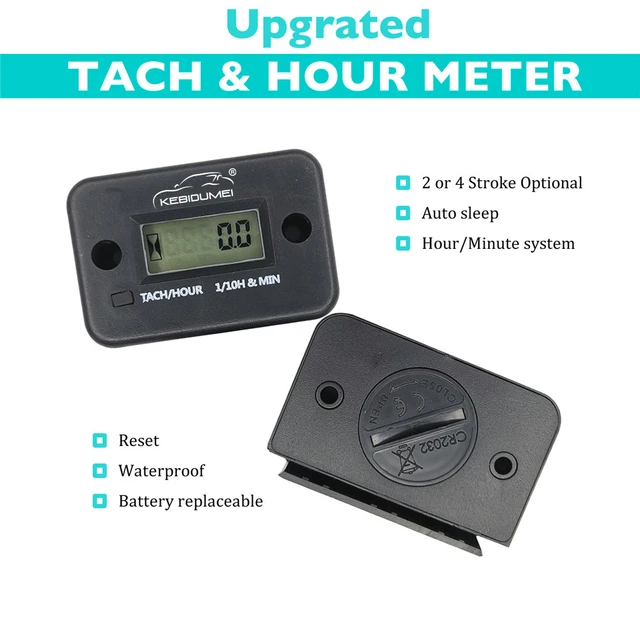 Kebidumei Hour Meter Digital Tachometer Led Resettable Engine Gauge  Waterproof Replacable Battery For Car Motorcycle Accessori - Tachometers -  AliExpress