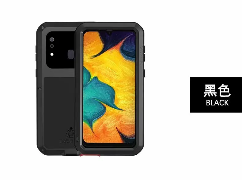 LOVE MEI для samsung Galaxy A20 A30 чехол для телефона противоударный пыленепроницаемый мобильный корпус металлическая алюминиевая защита+ Gorilla glass