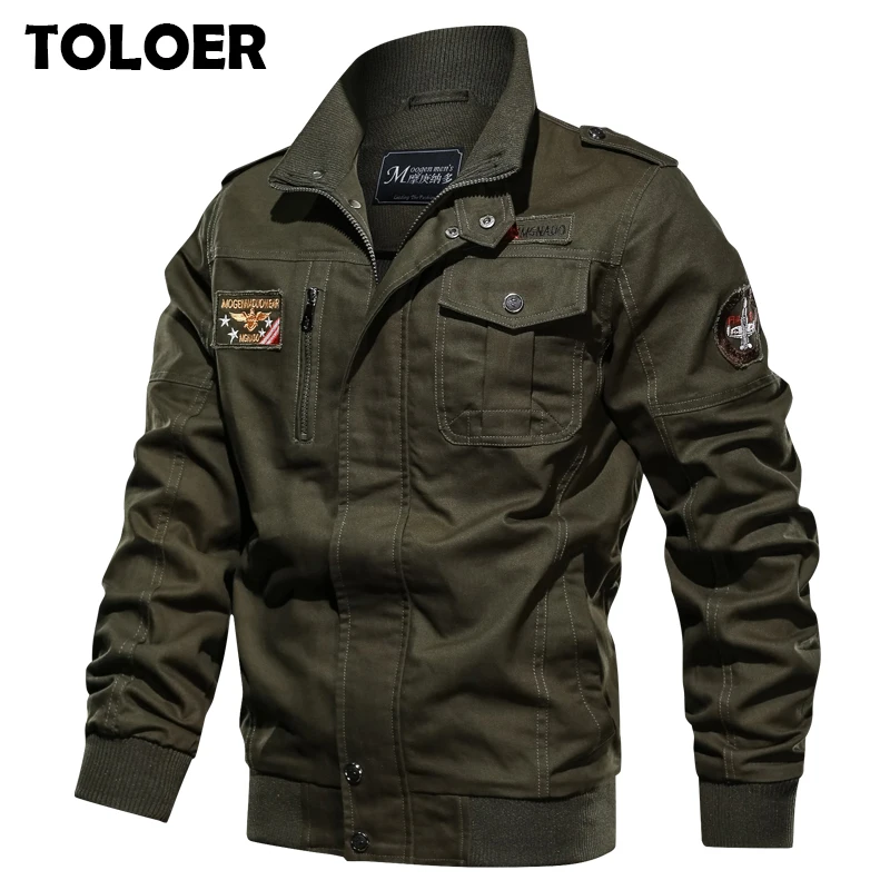 

Cotton Military Jacket Men 2019 Autumn Spring Coats Soldier MA1 Style Army Jackets Mens Brand Bomber Jacket Male Plus Size M-6XL