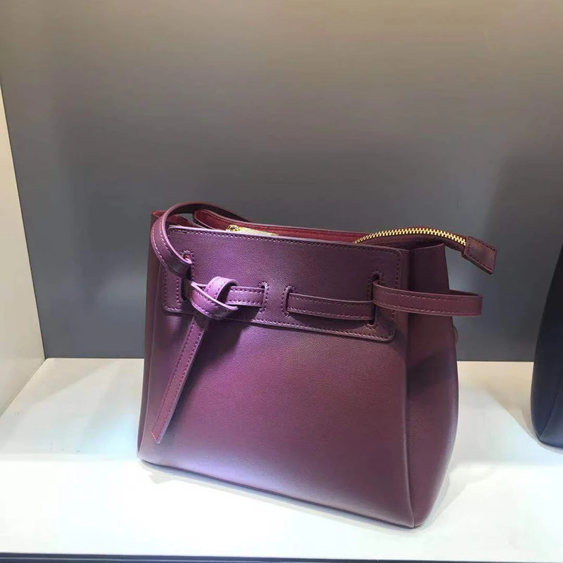 

New 2019 Genuine Leather Panelled Tote Bag Casual Large Capacity Shoulder Messenger Bag High Quality Shoulder Messenger Bags