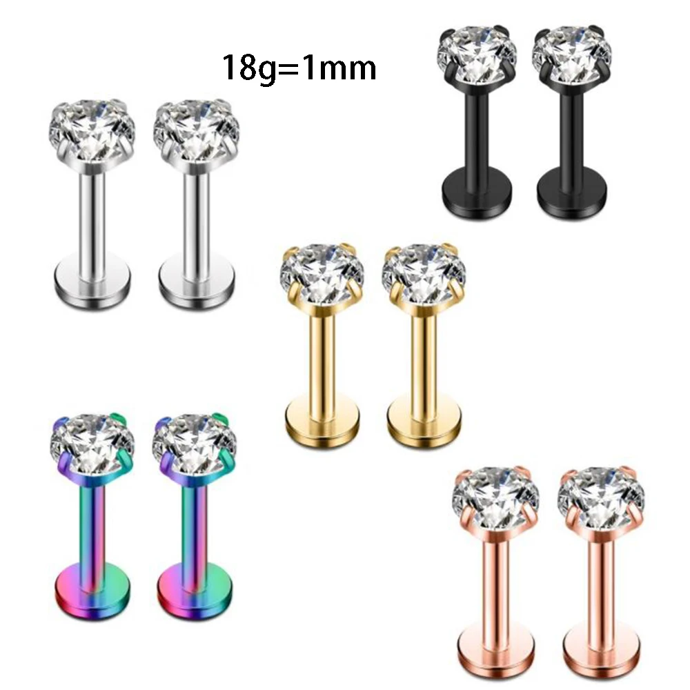 

Lip Rings Retainer Rook Labret Stud Forward Helix Earring 18G 8mm Tragus Cartilage Earring Stud Barbell Body Piercing Jewelry