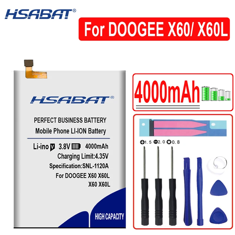 HSABAT BAT17582580 4850 мА/ч, BAT17613360 BAT17603360 Батарея Для DOOGEE X10 X20 X20L X30 X50 X60 X70 BAT18702000 BAT18724000