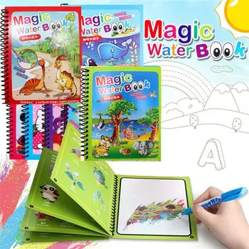 

Magic Water Drawing Book Coloring Book Doodle Magic Pen Painting Drawing Book Reusable For Kids Toys Birthday Gift FP8