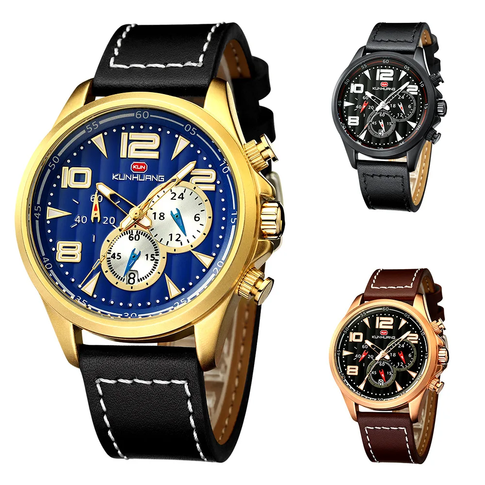 

Kun Emperor Hot Sales Europe And America Sports Watch Men Large Dial Three-Eyed Six-pin Waterproof Quartz Watch Night Light Watc