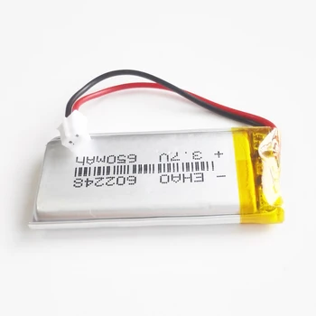 

3.7V 650mAh Battery JST PH 2.0mm 2 pin 602248 Lithium Polymer LiPo Rechargeable cells li ion For Mp3 GPS Vedio game speaker