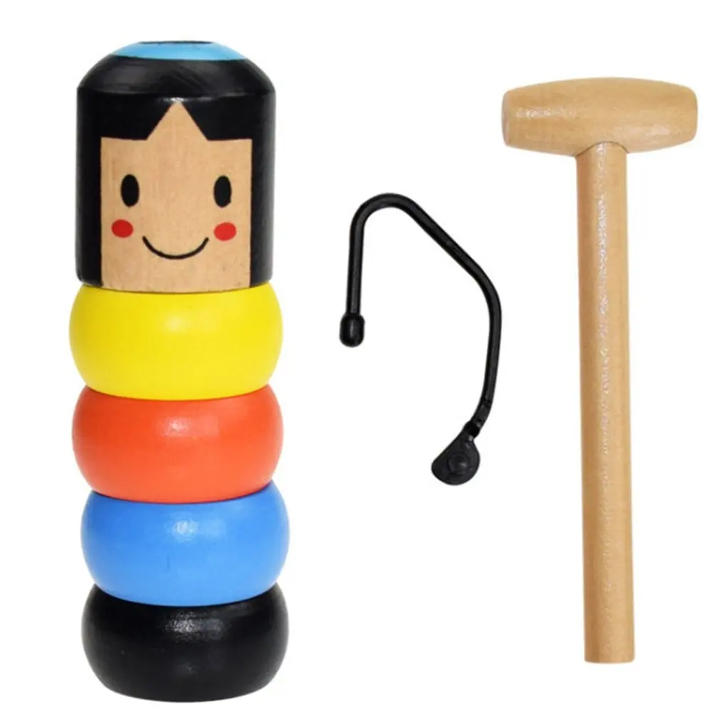 

1set Immortal Daruma Unbreakable Wooden Man Magic Toy Magic Tricks Close Up Stage Magic Props Fun Toy Accessory
