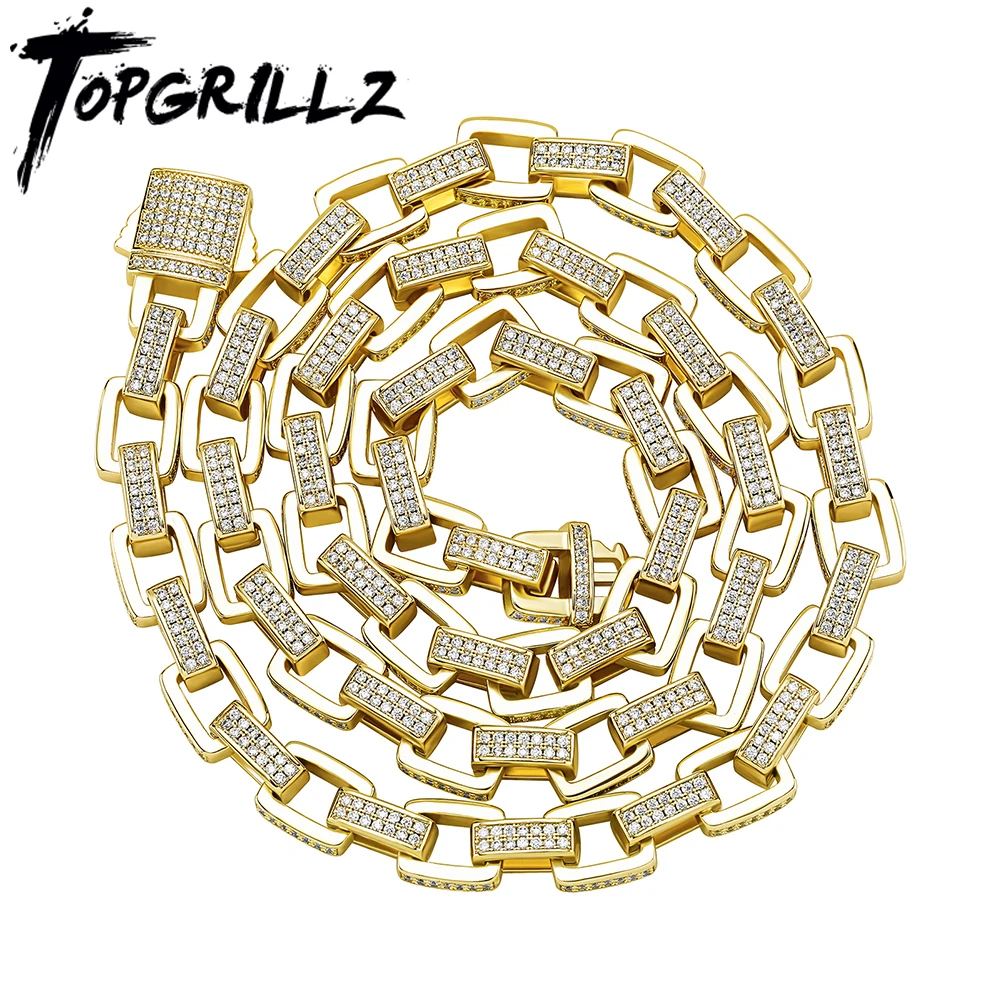 Topgrillz 8mm Ice Box Link Chain Necklace Full Micro Pave Cubic Zirconia Men/women's Necklace