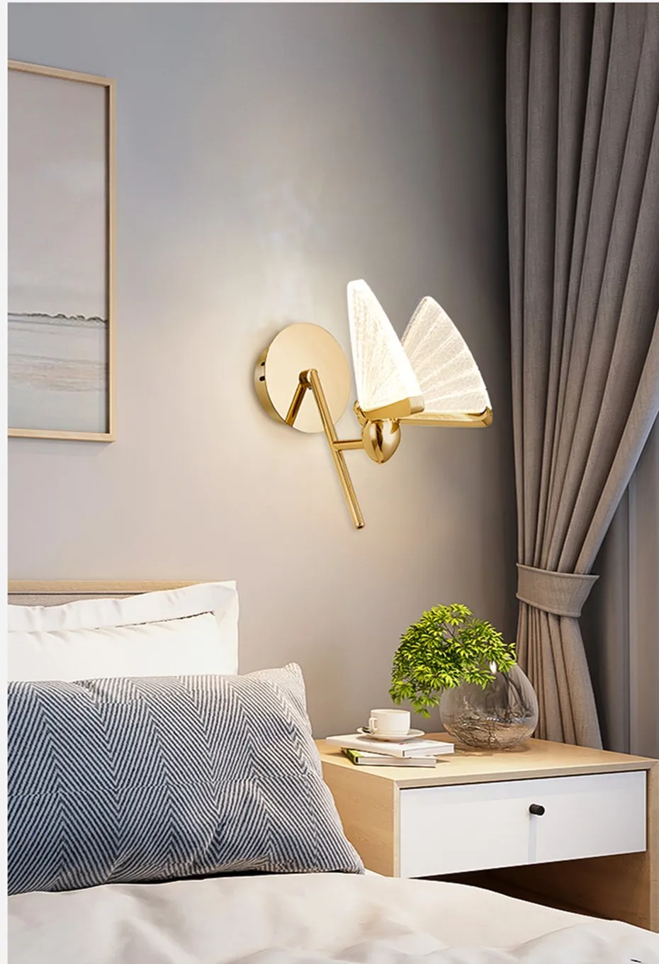 the range wall lights Modern Light Luxury Wall Lamp Art Creative Decoration Butterfly Lamp Acrylic Led Wall background wall Light For Bedroom Bedside wall lights indoor