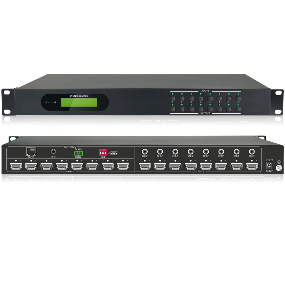 professional 4K HDMI Matrix 8X8 Switcher w/audio RS232 HDCP 2.2 Support 2.0 inputs and 1.4 outputs | Электроника