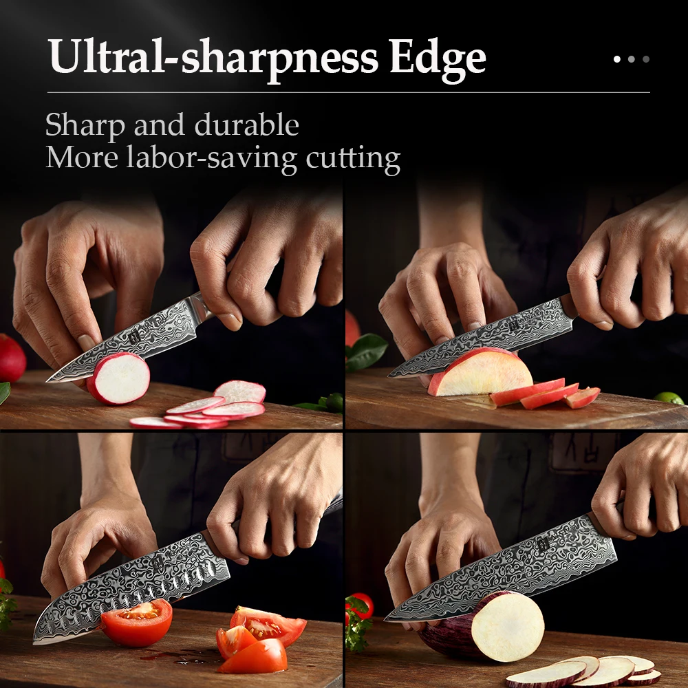 XINZUO 1pcs/5pcs Kitchen Knives Set 67Layer VG10 Japan Damascus Steel Chef Cleaver Santoku Utility Paring Knife Pakkawood Handle