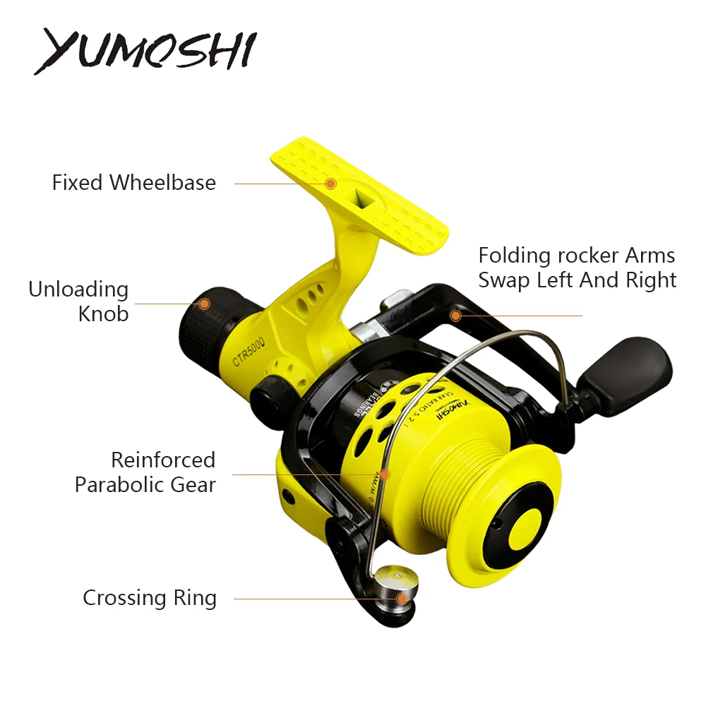 Sfit Fishing Reel 2000-7000 Series 5.5:1 Arm Rocker 12BB Spinning Reel Lightweight Rear Drag Spool Fish Wheels For Saltwater