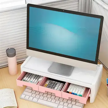 

1Pc Home Computer Display Elevated Shelf Desktop Keyboard Storage Container