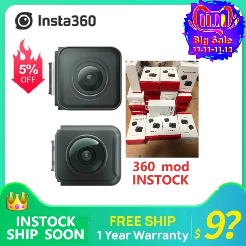 IN STOCK Original Insta360 ONE R Sports Camera accessories 4k Dual Lens Mod 360 Mod 1-Inch Mod Leica Mod