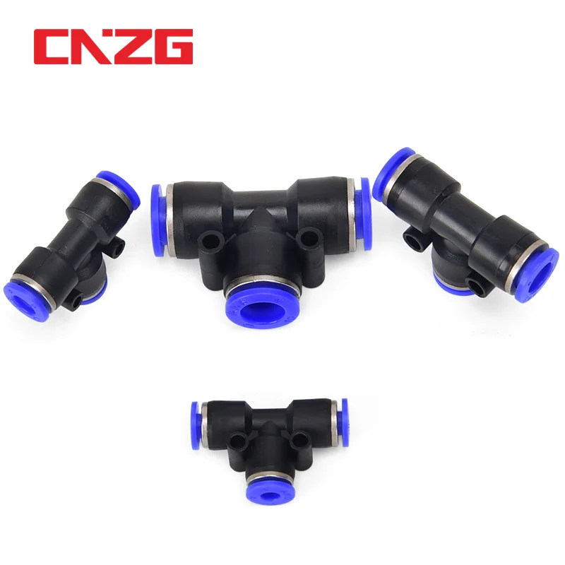 PE pxg 4-16MM Laser level Pneumatic Fitting For Push In 3-Way Plastic Pipe Air/Water Hose and Tube Connector Quick selection