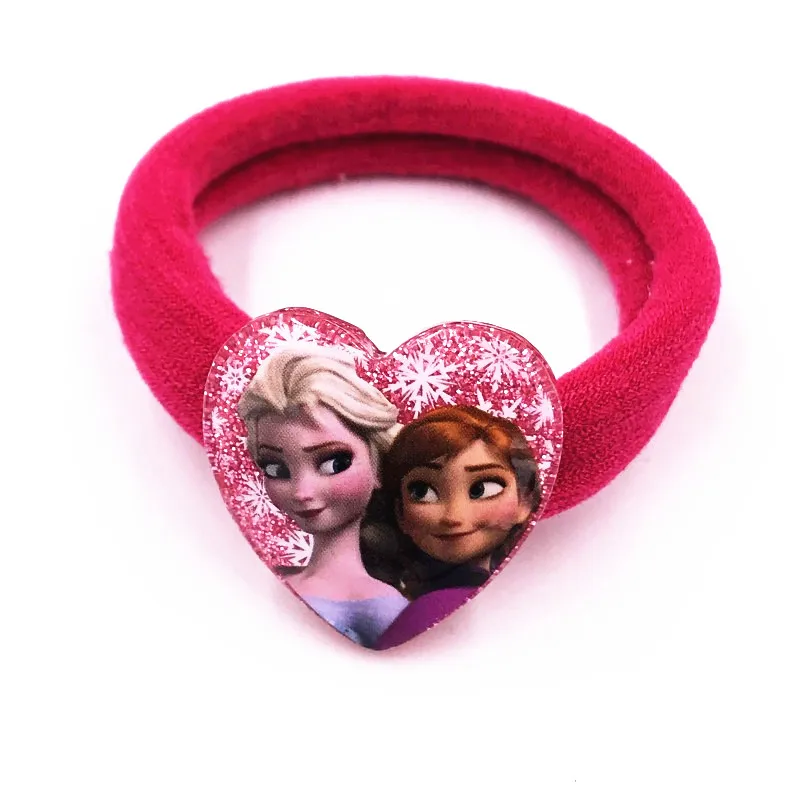 1 шт.; эластичная резинка для волос с изображением принцессы Эльзы и Анны; Детская повязка на голову; Детские аксессуары для волос; лента для волос для девочек - Цвет: Розовый