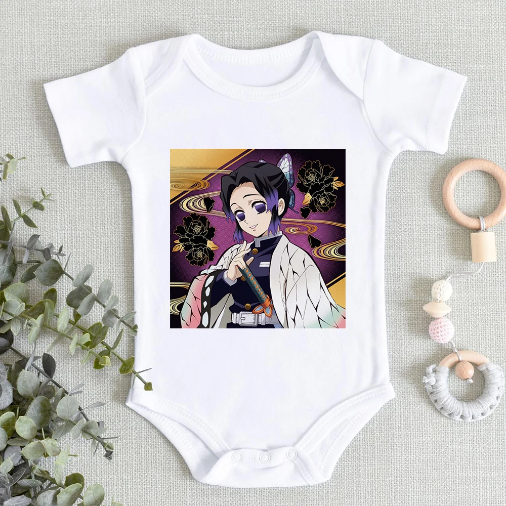 Demon Slayer-Ropa de recién nacido, mono Kawaii de dibujos animados para bebé, niña, niño, Kimetsu No Yaiba, Anime japonés, espada demoníaca, Ropa con gráfico