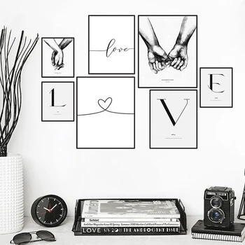 

quote words nordic art canvas painting alphabet wall art love posters and prints wall painting black white posters HD2829