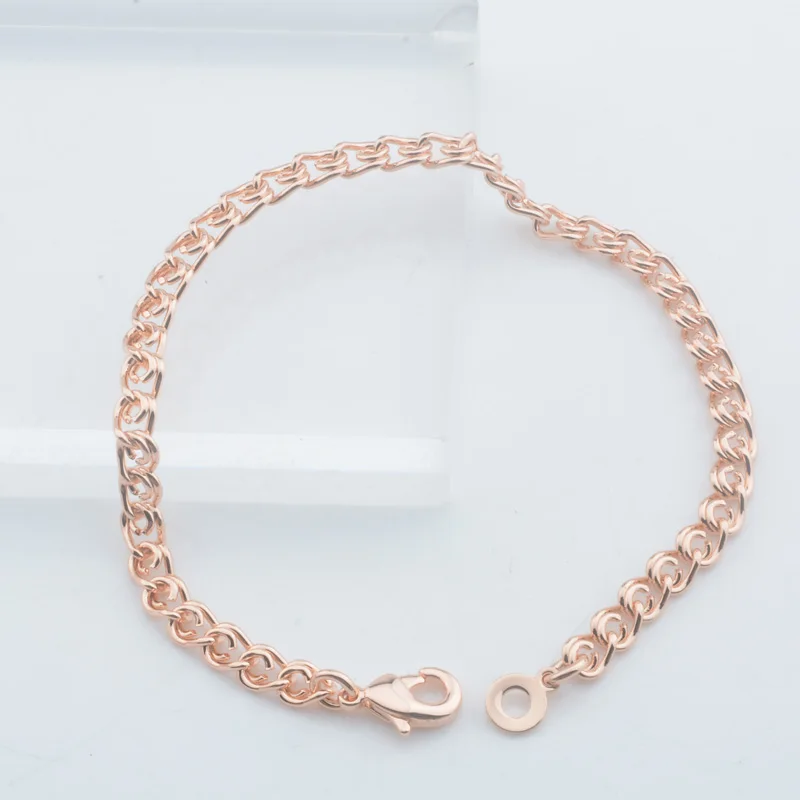 Women's Classic Rose Gold Curb Chain Bracelet