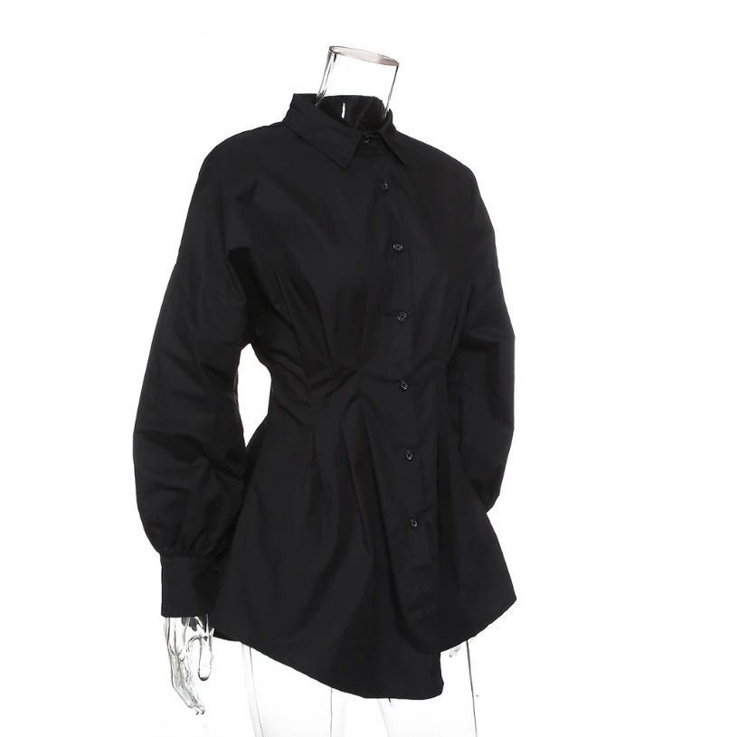 2020 Spring Office Lady Women Deep Femal Ladies Long Sleeve Deep Shirt Dress Sexy Mini Beach Dress Elegant Sexy Party Dress New
