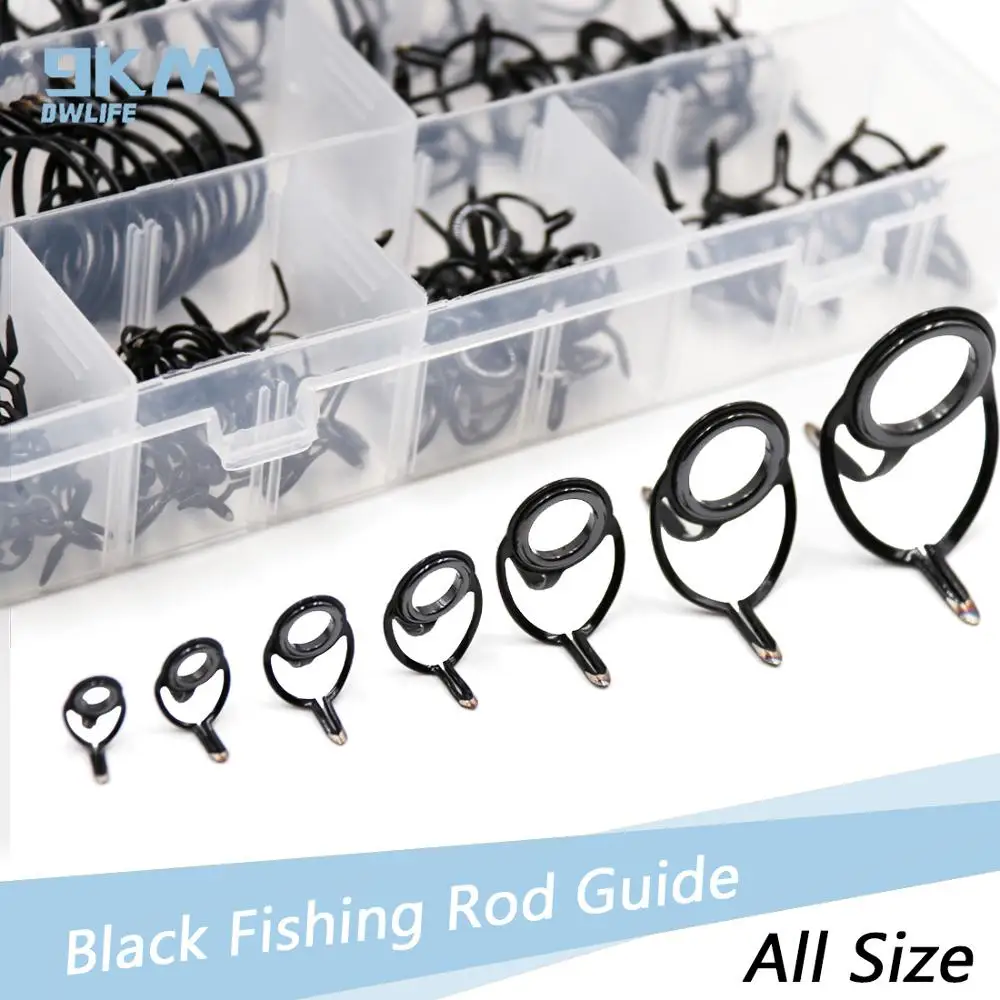 Full Set Fishing Rod Guide Tangle Free Stainless Steel Frame Ceramic Ring Repair 