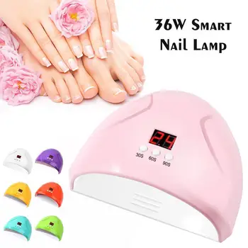 

36W Intelligence Manicure Lamp Nail Dryer Led UV Lamp 12 Lamp Nail Lamp Gels For All Automatic Leds No Induction Black Hand Z6U5