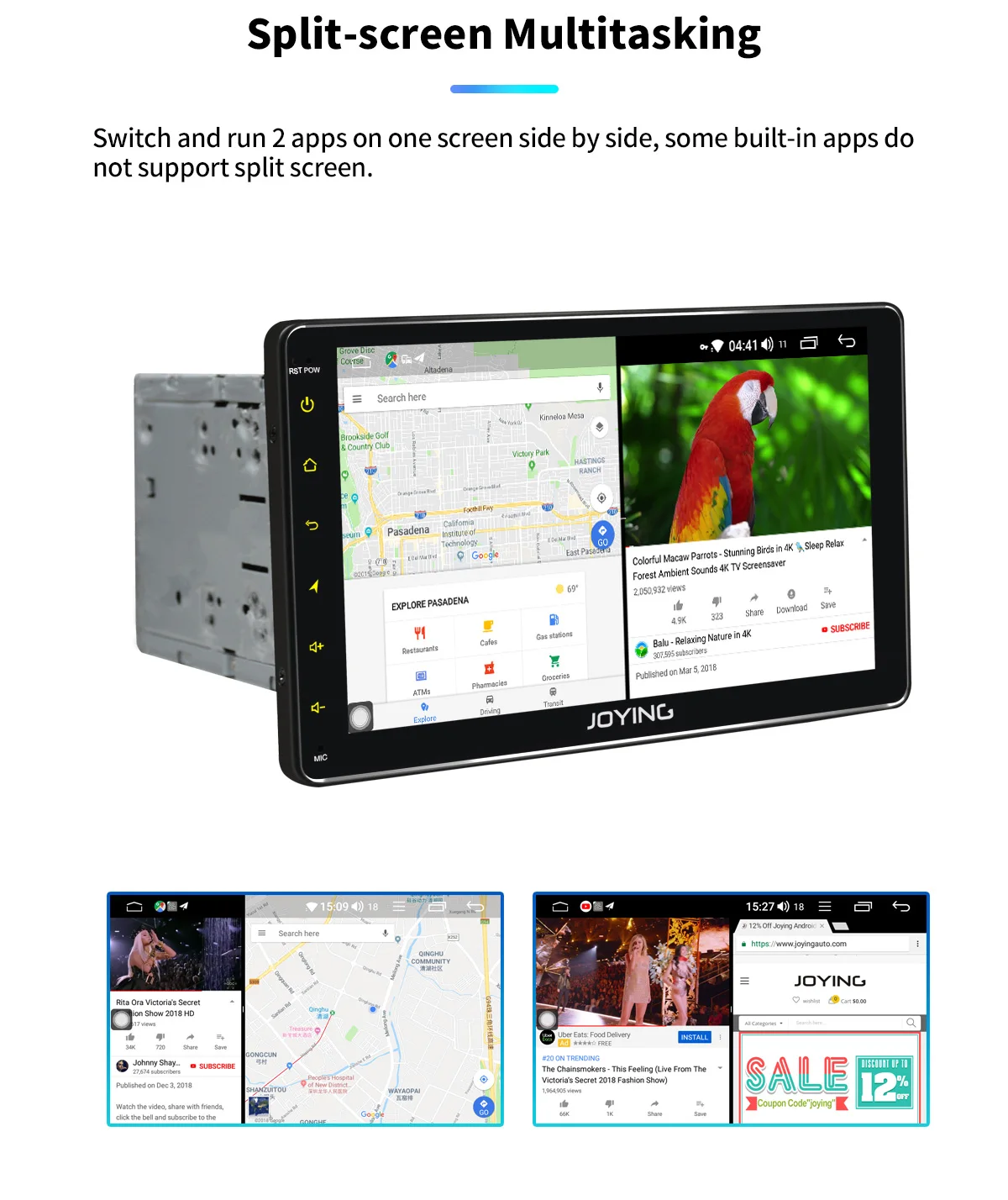 Best 9"Android 8.1Universal Car Radio Stereo Octa Core 2GB+32GB Head Unit Double 2 Din Multimedia No DVD Player Built-in DSP 4G Modem 10