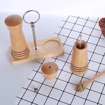 

Home Barbecue Picnic Wooden Gadgets Acacia Salt Kitchen Tool Portable Easy Clean Seasoning Detachable Manual Pepper Grinder Set
