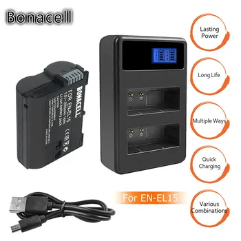 

Bonadget camera For Nikon EN-EL15 enel15 Battery LCD Dual Charger Pack DSLR D600 D610 D800 D800E D810 D7000 D7100 D7200 V1