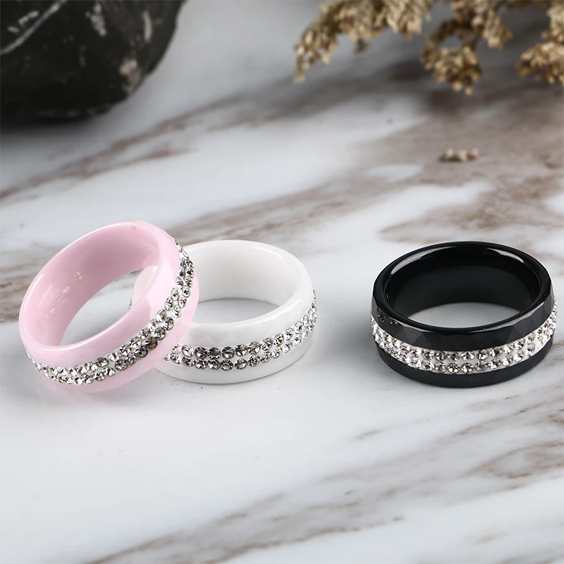 Розовый один ряд кольца с настоящими австрийскими кристаллами серьги комплект ювелирных изделий роскошный цвета: золотистый, серебристый цвет романтический австрийского хрусталя Керамика кольца, высокое качество, прекрасный подарок